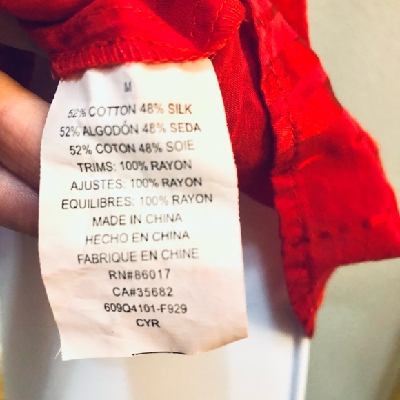 BEBE RED Short Sleeve Button Up Top in Size Medium! - Picture 15 of 16